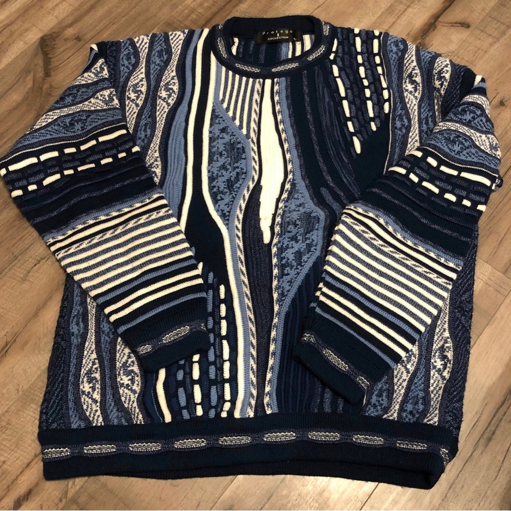 Vintage Protege Coogi Style Sweater Pullover Crewneck Jumper Size L